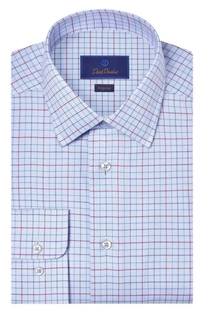 David Donahue Regular Fit Check Cotton Dobby Dress Shirt In Animal Print