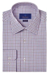 DAVID DONAHUE DAVID DONAHUE REGULAR FIT CHECK COTTON DOBBY DRESS SHIRT