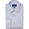 David Donahue Regular Fit Check Print Cotton Dress Shirt In Blue