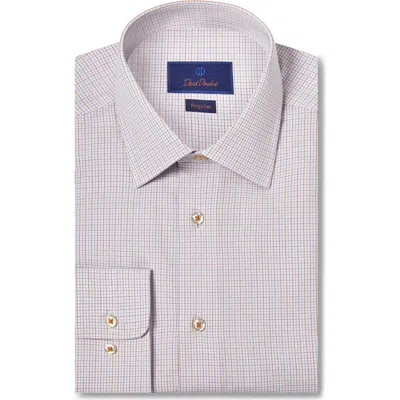 David Donahue Regular Fit Dobby Micro Check Dress Shirt In Multi