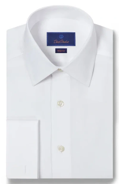 David Donahue Regular Fit French Cuff Cotton Broadcloth Dress Shirt In White