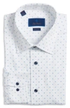 David Donahue Regular Fit Geo Print Cotton Dress Shirt In Multi