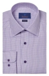 David Donahue Regular Fit Grid Cotton Dress Shirt In Blue