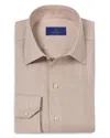 David Donahue Regular Fit Herringbone Sport Shirt In Dune