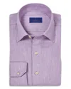 David Donahue Spread Collar Herringbone Sport Shirt In Lilac