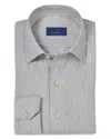 David Donahue Spread Collar Herringbone Sport Shirt In Pearl