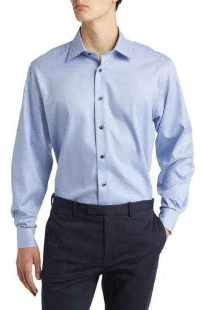 David Donahue Regular Fit Micro Dobby Dress Shirt In Blue