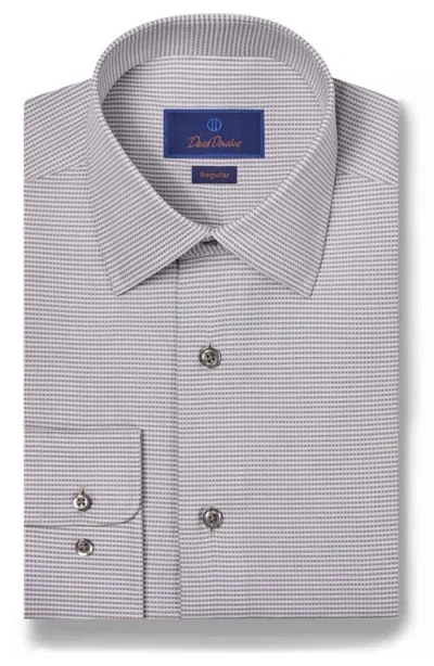 David Donahue Regular Fit Micro Dobby Dress Shirt In Pearl