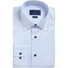 David Donahue Regular Fit Micro Geometric Print Dress Shirt In Blue