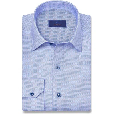 David Donahue Regular Fit Micro Print Cotton Dobby Dress Shirt In Multi