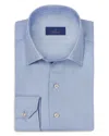 David Donahue Micropattern Pima Cotton Dobby Button-up Shirt In Blue