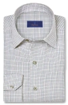 David Donahue Regular Fit Microcheck Cotton & Cashmere Twill Dress Shirt In Multi