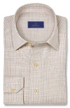David Donahue Printed Sport Shirt In Neutral