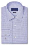 David Donahue Regular Fit Micropattern Cotton Dobby Dress Shirt In Purple