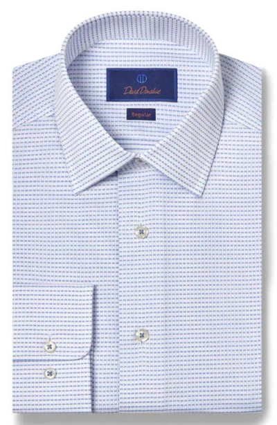 David Donahue Regular Fit Neat Print Cotton Dress Shirt In Blue