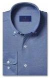 David Donahue Regular Fit Oxford Knit Dress Shirt In Navy/sky