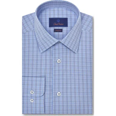 David Donahue Regular Fit Plaid Dress Shirt In Blue