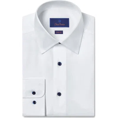 DAVID DONAHUE DAVID DONAHUE REGULAR FIT SOLID WHITE DRESS SHIRT