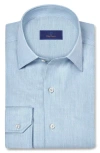 David Donahue Solid Sport Shirt In Blue