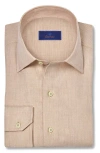 David Donahue Solid Sport Shirt In Neutral