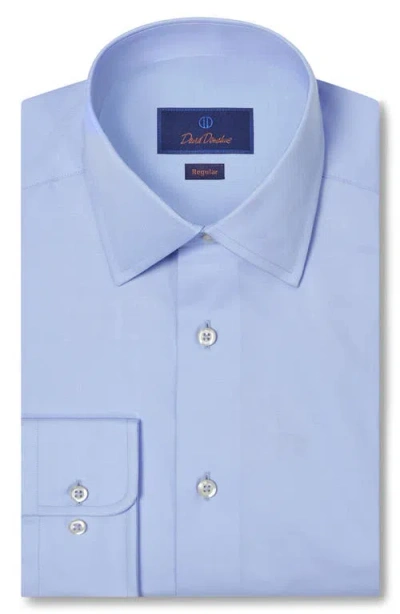 David Donahue Regular Fit Super Fine Twill Dress Shirt In Blue