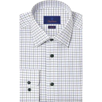 David Donahue Regular Fit Windowpane Print Cotton Dress Shirt In Multi