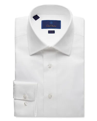 David Donahue Royal Oxford Trim Fit Dress Shirt In White