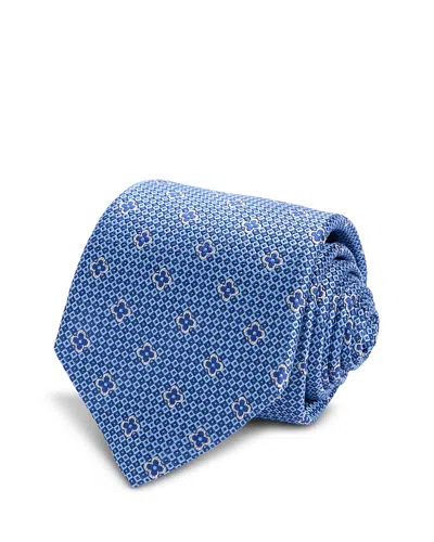 David Donahue Silk Classic Diamond Floral Tie In Burgundy