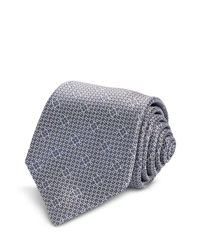 David Donahue Silk Classic Diamond Floral Tie In Neutral