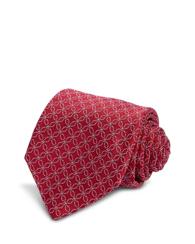 David Donahue Silk Classic Floral Tie In Green