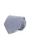 David Donahue Silk Classic Geometric Pattern Tie In Blue