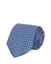 David Donahue Silk Classic Geometric Pattern Tie In Blue