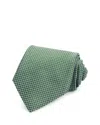 David Donahue Silk Classic Geometric Pattern Tie In Green