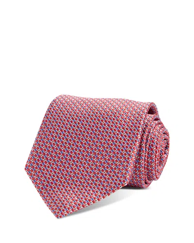 David Donahue Silk Classic Geometric Tie In Pink