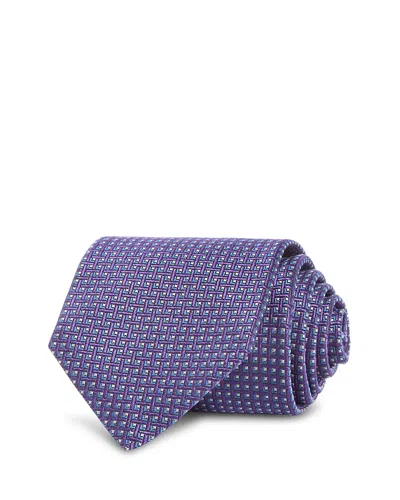 David Donahue Silk Classic Grid Tie In Purple