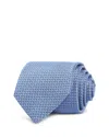 David Donahue Geometric Pattern Silk Tie In Sky