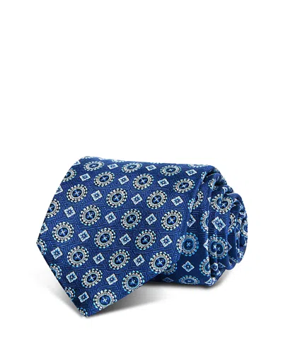 David Donahue Silk Classic Medallion Tie In Blue