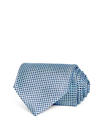 David Donahue Silk Classic Micro Grid Tie In Navy