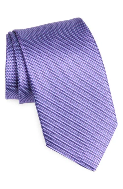David Donahue Silk Jacquard Tie In Black