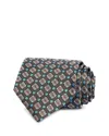David Donahue Silk Neat Classic Tie In Charcoal