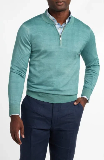 David Donahue Skipper Merino Wool Blend Quarter Zip Sweater In Green