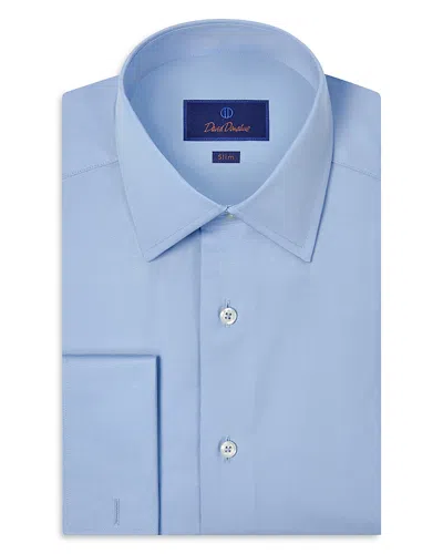 DAVID DONAHUE SLIM FIT BROADCLOTH FRENCH CUFF DRESS SHIRT