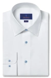 David Donahue Super Fine Twill Slim Fit Dress Shirt In White