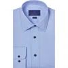 David Donahue Slim Fit Pin Dot Cotton Twill Dress Shirt In Blue