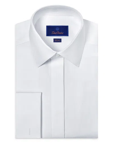 DAVID DONAHUE SLIM FIT COVERED PLACKET FORMAL SHIRT