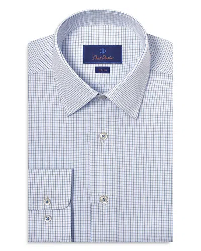 David Donahue Slim Fit Dobby Micro Check Dress Shirt In Blue/sky