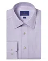 David Donahue Trim Fit Check Luxury Non-iron Dress Shirt In Sky/ Berry