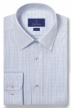 David Donahue Slim Fit Dobby Micro Check Dress Shirt In Blue/sky