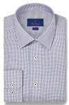 David Donahue Slim Fit Micro Check Stretch Cotton Twill Dress Shirt In Multi