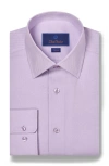 David Donahue Slim Fit Micro Dobby Cotton Dress Shirt In Lilac